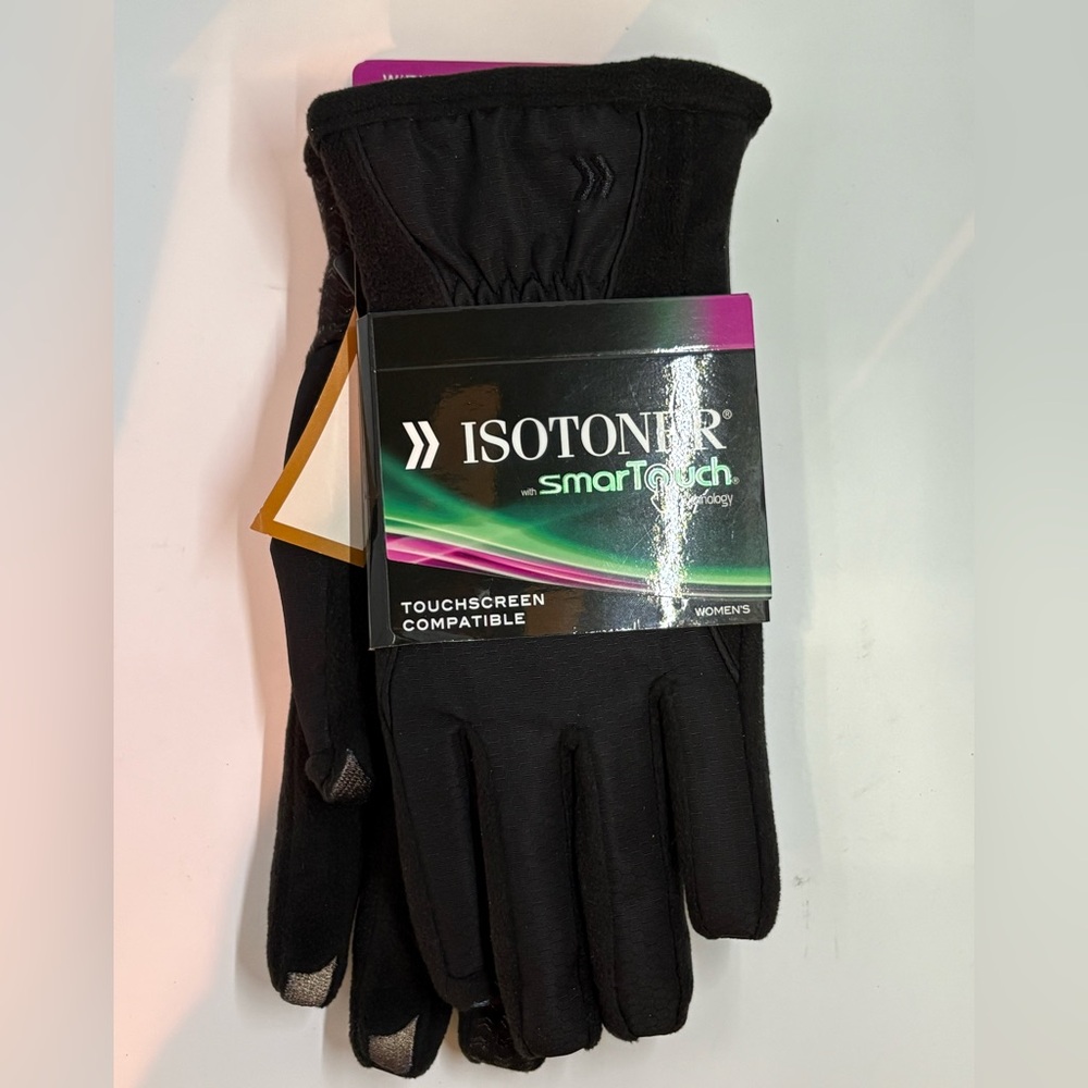 Isotoner Black Touchscreen-Compatible Women's Gloves